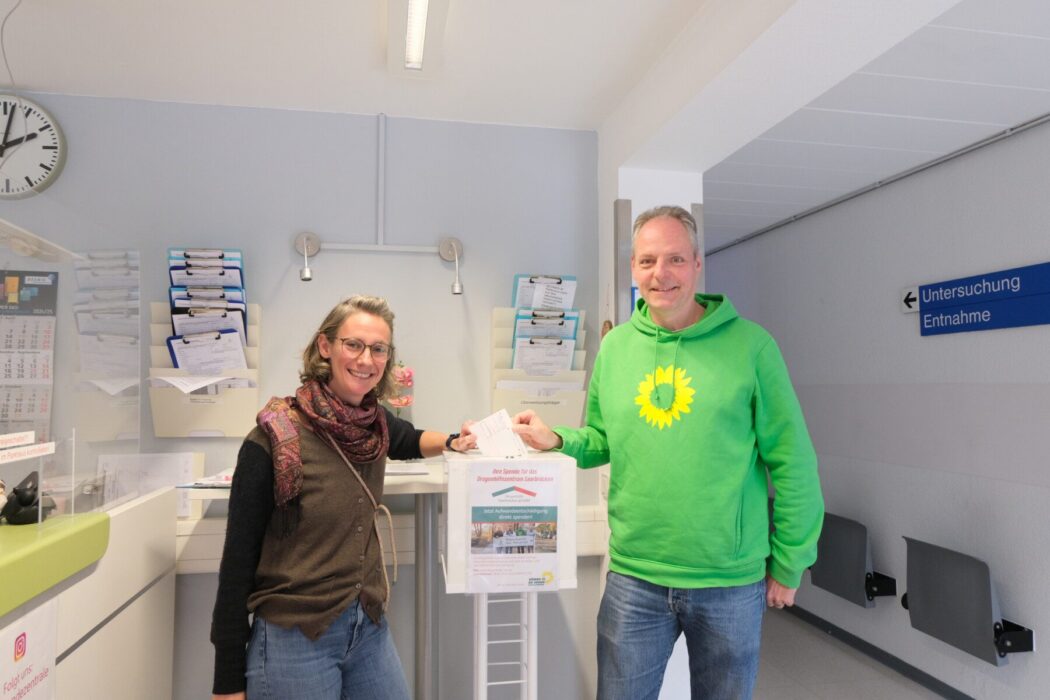 GRÜNE Saarbrücken rufen zum Blutspenden auf und zur Spende an das Drogenhilfezentrum