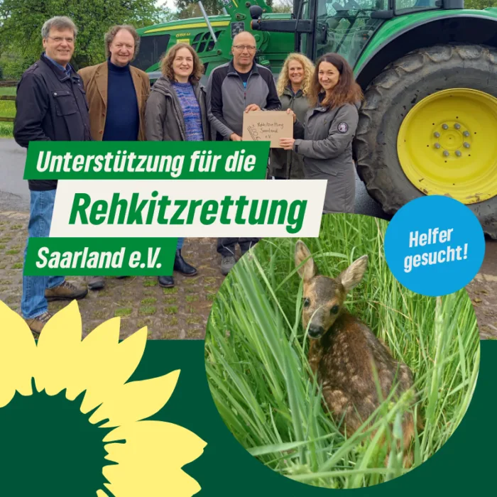 Grüne Kleinblittersdorf unterstützen Rehkitzrettung Saarland e.V.
